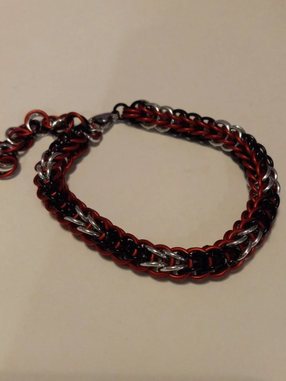 Red, black, & silver Full Persian bracelet